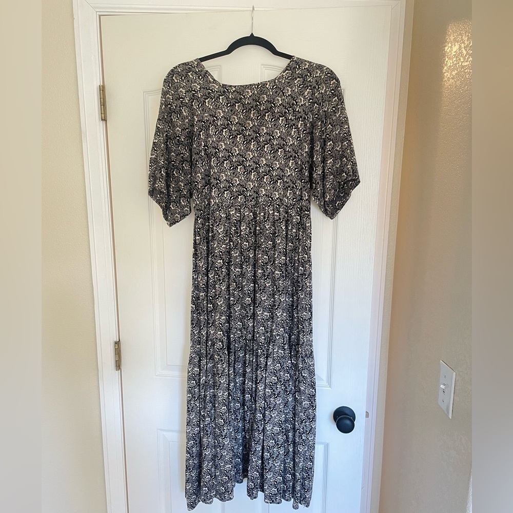 Christy Dawn Black and White Floral Maxi Dress